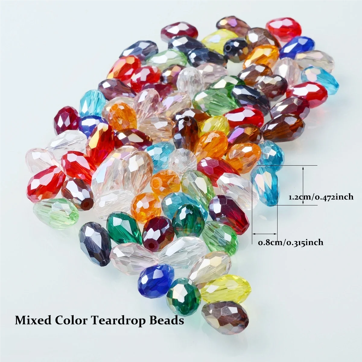 6x8mm Austria Faceted Teardrop Glass Beads AB Color Waterdrop Crystal Beads Loose Spacer Beads for Jewelry Making DIY Bracelet
