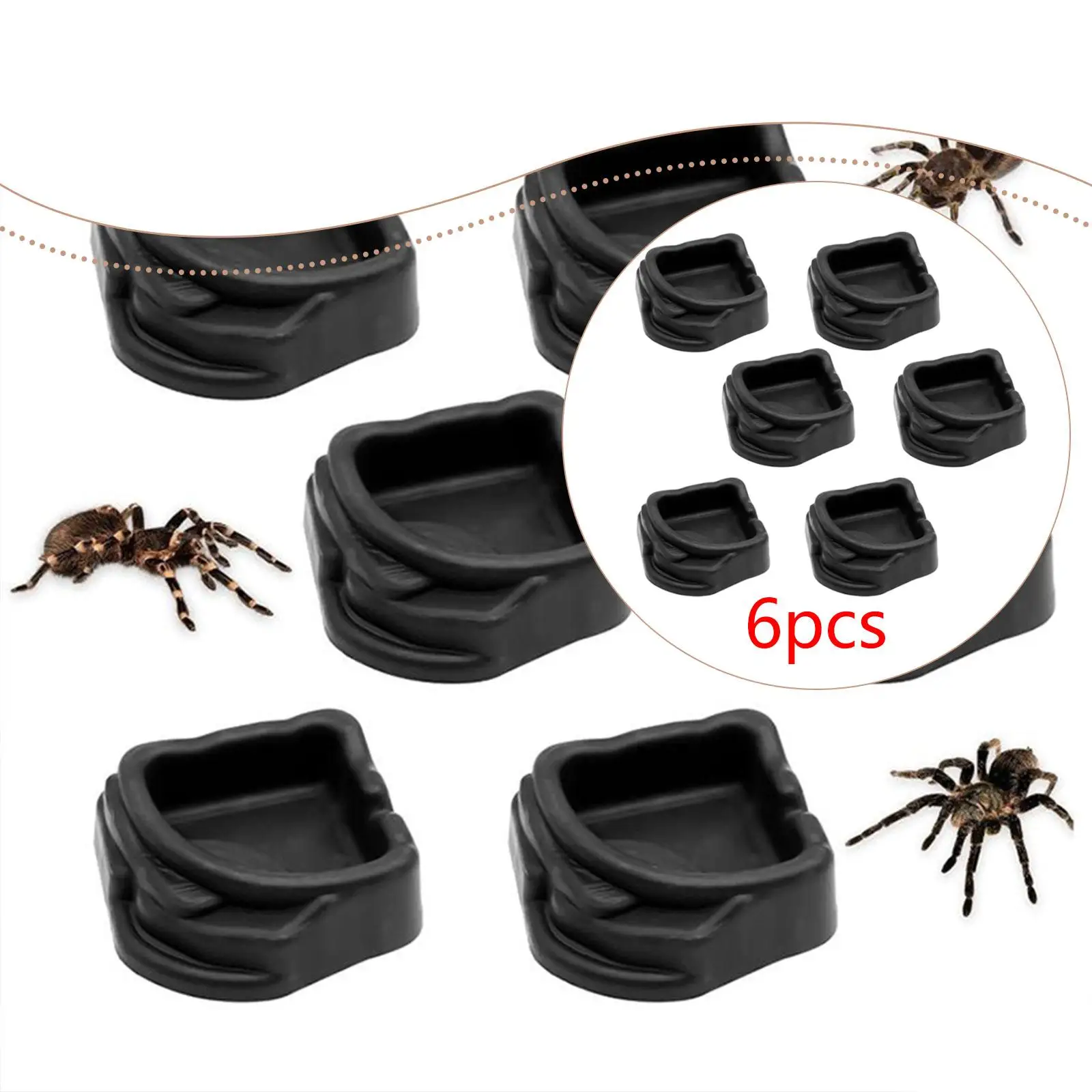 Compact Tarantula Water Bowl Small Plastic Feeding Dish High Performance Mini Bowl for Invertebrate and Reptile Pets