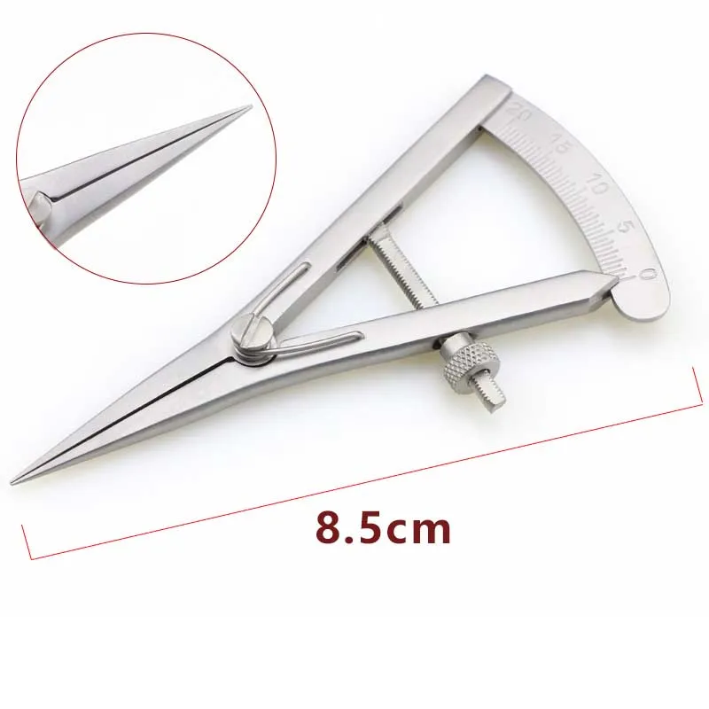 المسمار تعديل أنماط الفرجار 20 مللي متر مستقيم أداة طب العيون أداة الفولاذ المقاوم للصدأ/سبائك التيتانيوم الجفن الفرجار #5