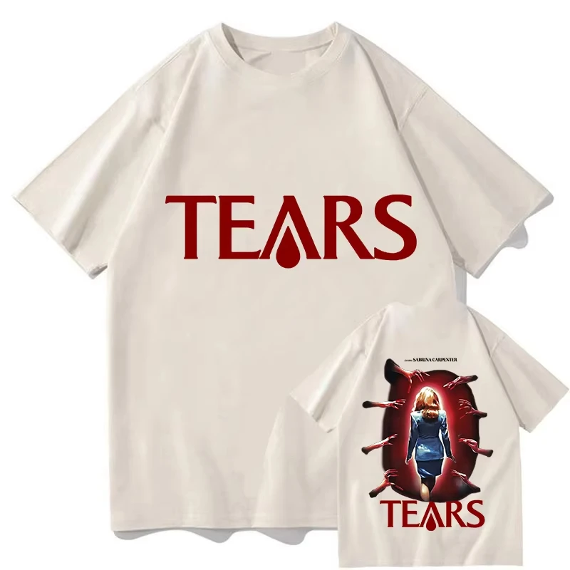 سابرينا نجار دموع تي شيرت للجنسين تي شيرت شخصية للرجل القطن الخالص الجرافيك خمر المشجعين الجمالية تي شيرت الملابس #2