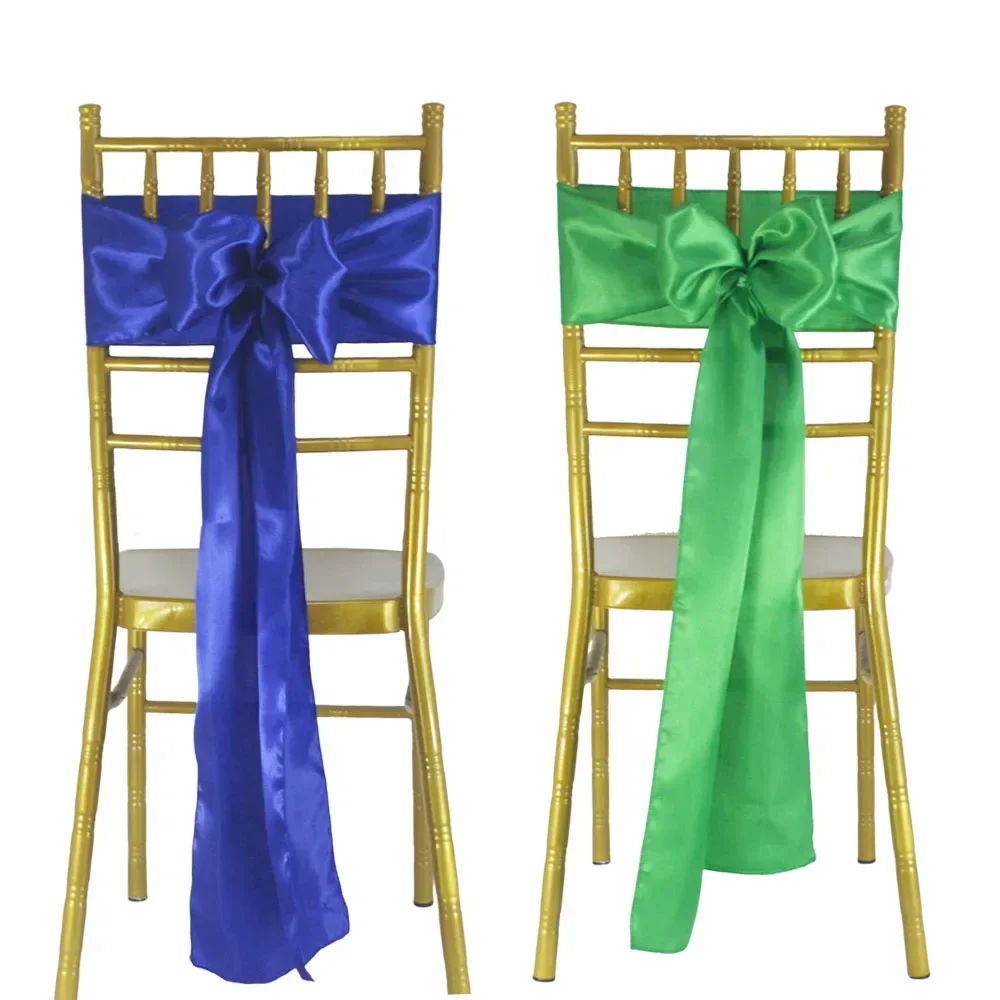 25pcs Satin Bow Sash Wedding Chair Decoration Ribbon Band Belt Ties Butterfly Craft Christmas Birthday Garden Party Supplies