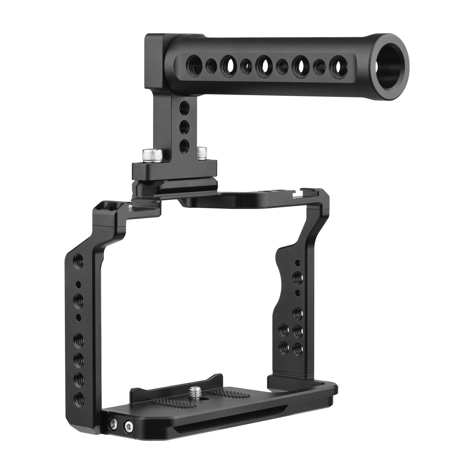 Andoer Camera Video Cage + Top Handle with Dual Cold Shoe Mounts 1/4 Inch Threads for Sony A7IV/A7III/A7II/A7R III/A7R II/A7S II