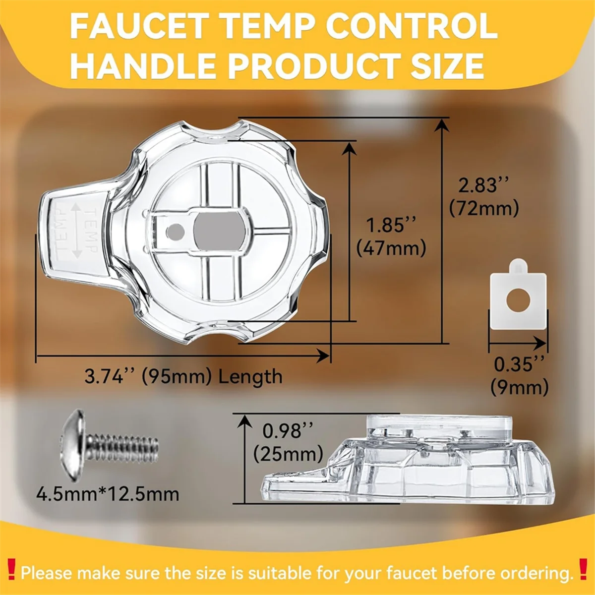 A002 MXT11 Temperature and Volume Handles Compatible with Mixet Tub and Shower Knob Replacement Shower Volume Control Handle