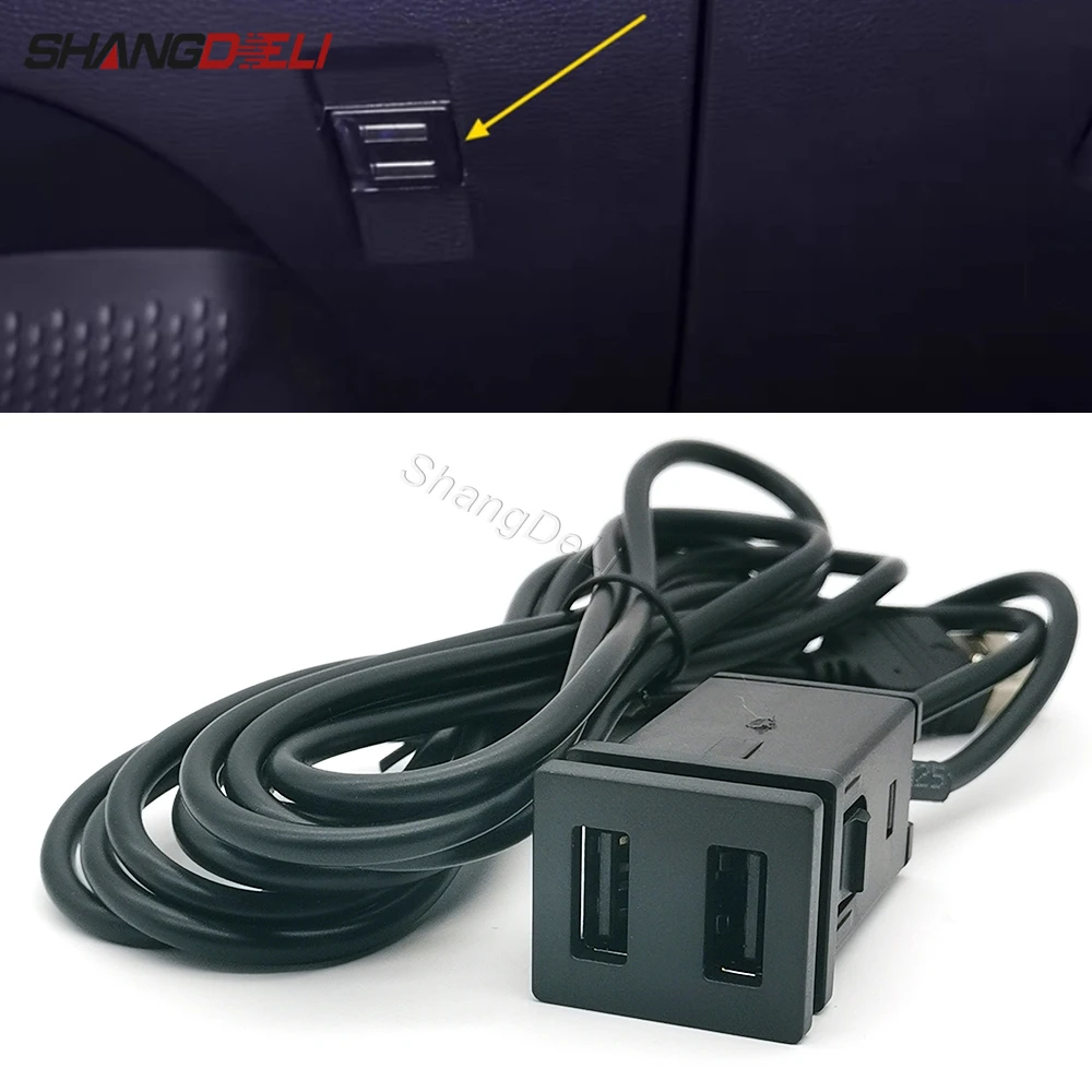 

Модифицированное автомобильное двойное зарядное устройство 12 В/24 В, USB QC3.0, двойная аудиоразъем, подходит для Toyota Corolla RAV4 Levin 2020-2023, автомобильные аксессуары