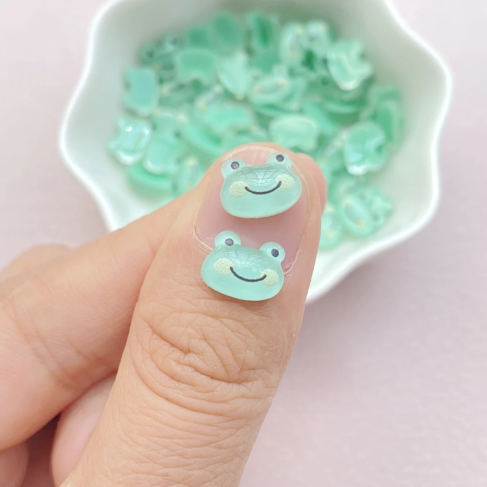 50Pcs New Cute Resin Small Frog Flat Back Ornament Jewelry Making Manicure Hairwear Accessories