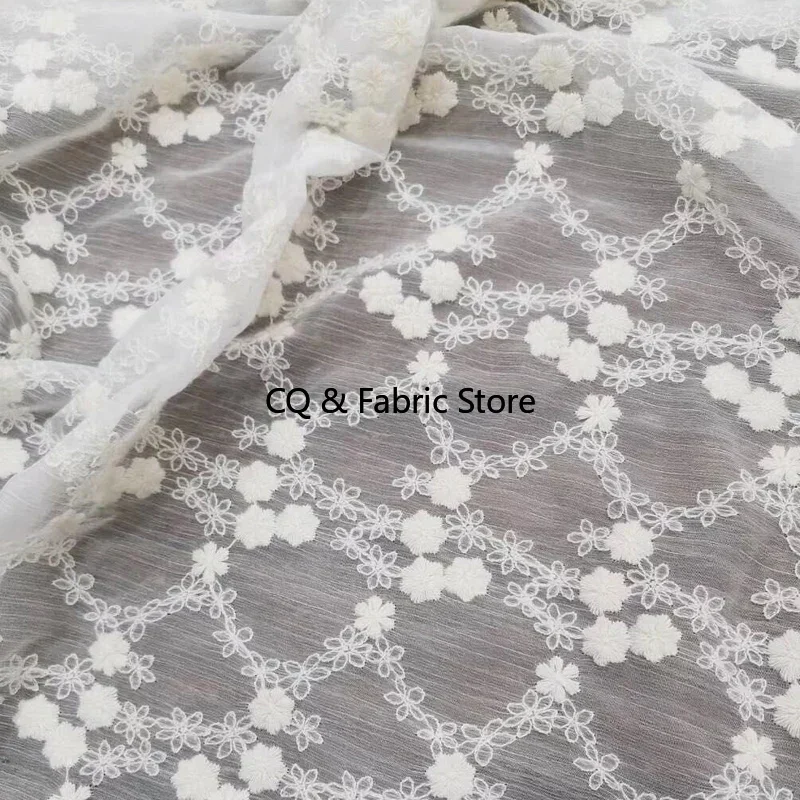 

Шифоновая ткань с вышитым маленьким цветком для платьев, юбки, фоновая ткань ручной работы «сделай сам»