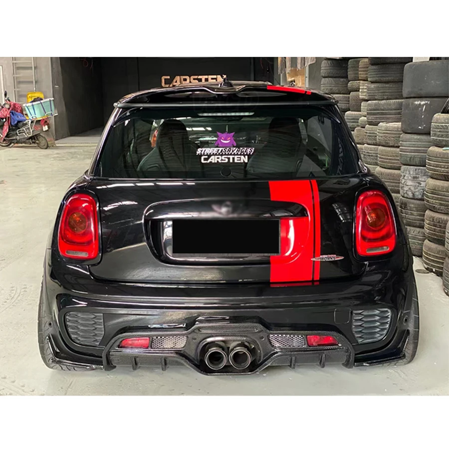 Carbon Fiber Car Rear Bumper Lip Diffuser Spoiler Parts For Mini Cooper F55 F56 F57 JCW Upgrade Body kit Car Accessories