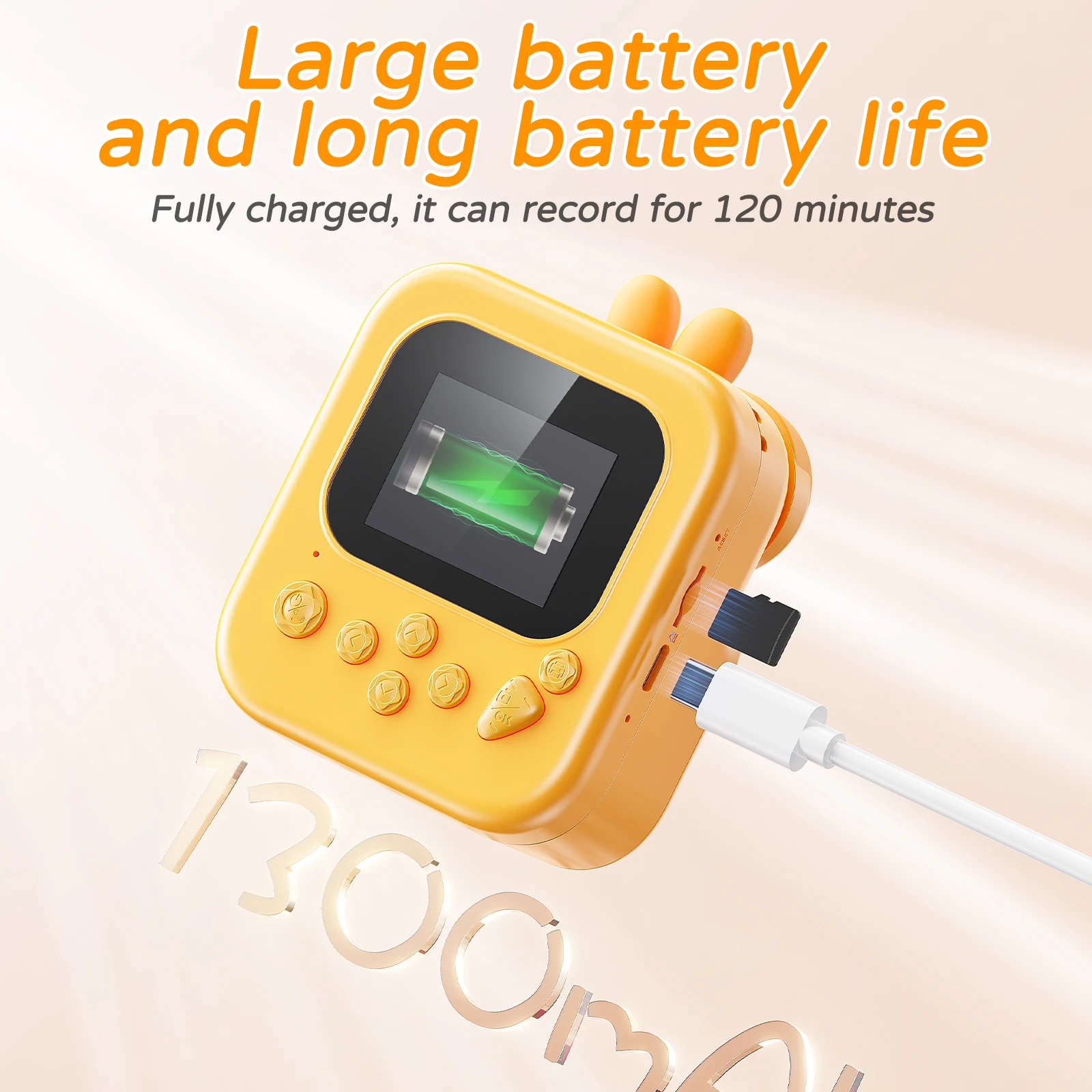 Kindercamera Instant Print 16x Kat Ontwerp 1080 HD Digitale Camera Konijn Speelgoed Vorm Kerst Verjaardagscadeau voor kinderen van 3-12 jaar