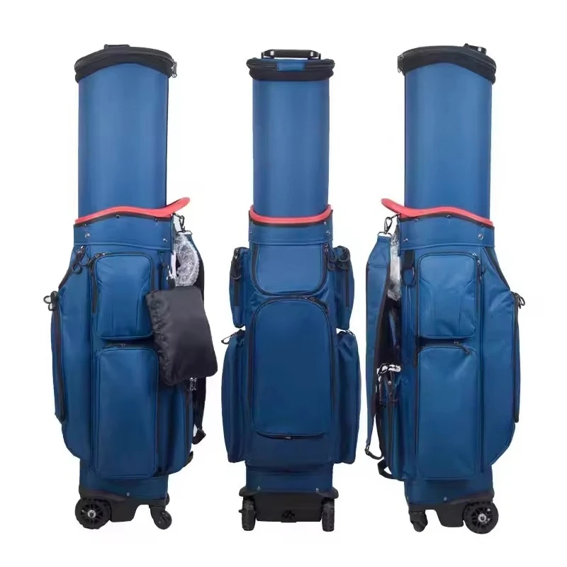 Portable durable nylon expandable golf travel bag with versatile design and wheels