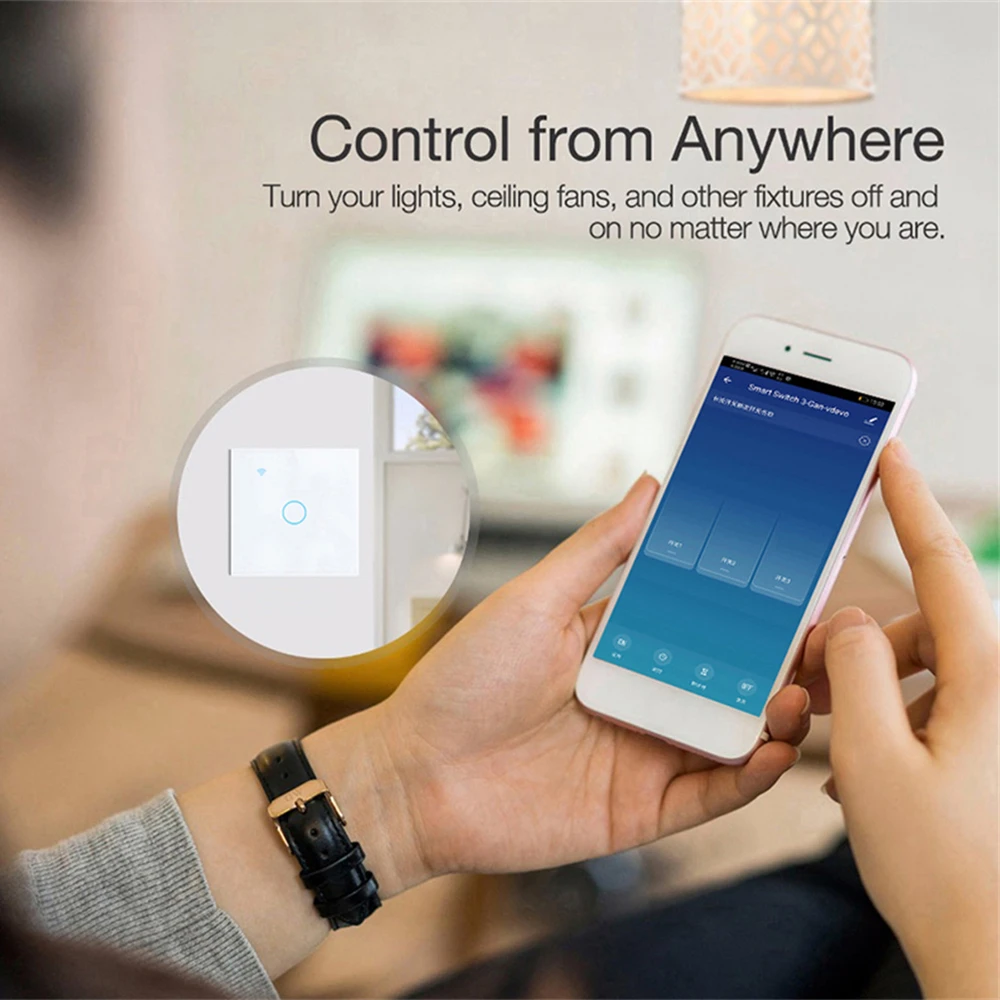 1/2/3/4 Gang TUYA WiFi Smart Touch Switch Home Light Wall Button Neutral Wire Alexa Google Assistant Smartlife 10A EU Standard