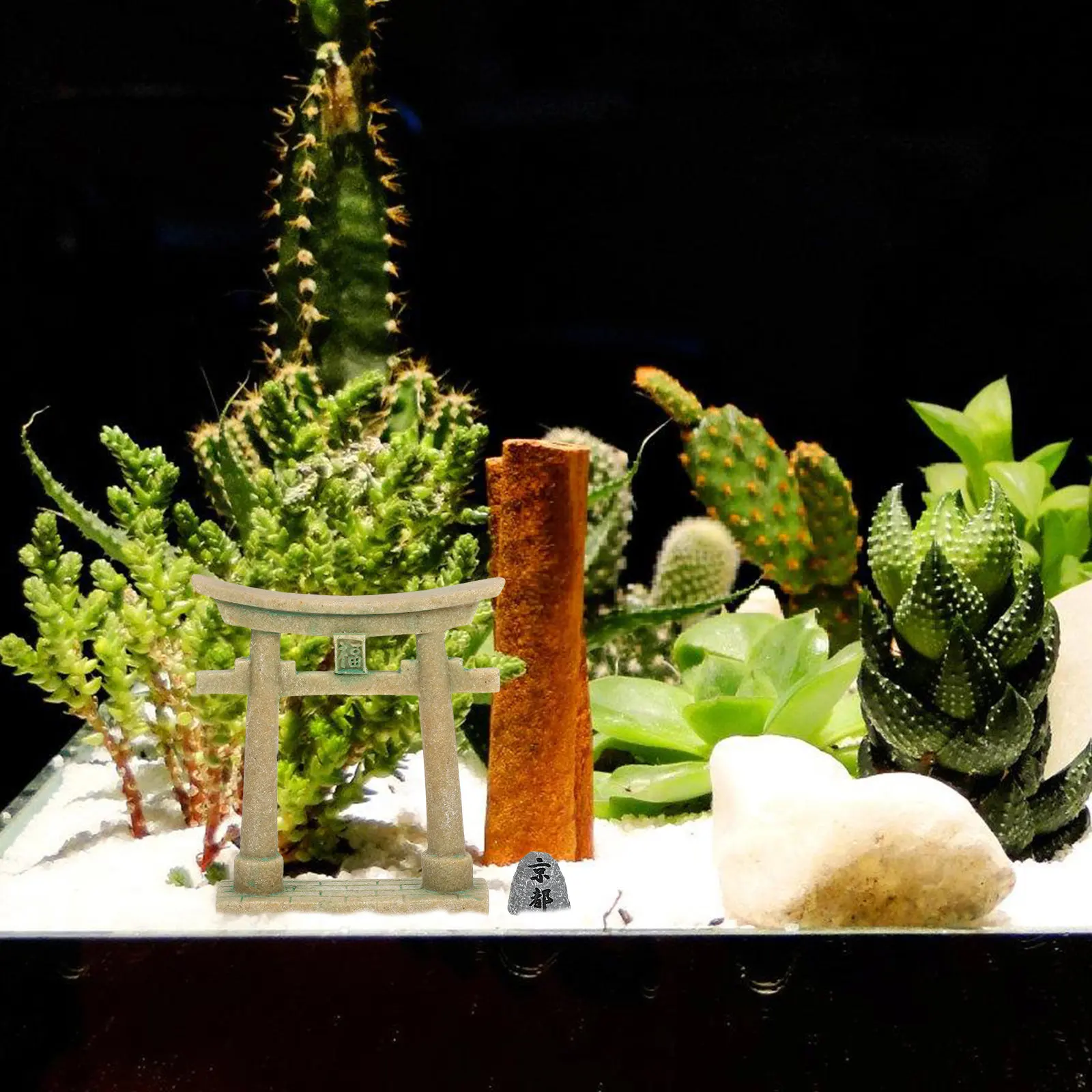 Miniature Japanese Torii Gate Resin Shrine Gate Kyoto Stone for Fish Tank Aquarium Landscape Decor Zen Garden Scene