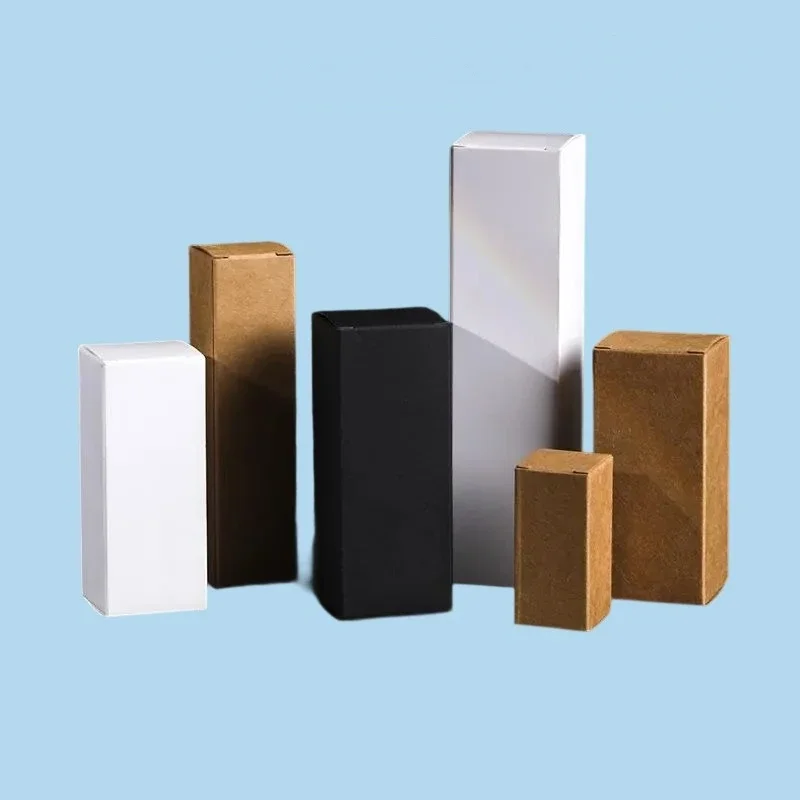 Paquete de 50 cajas de papel Kraft para pintalabios, caja rectangular de embalaje de aceite esencial para botella de lápiz labial, embalaje de regalo, tubo de maquillaje