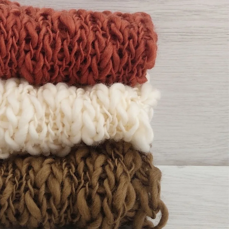 Newborn Photo Prop Knit Blanket - Thick & Thin Layering Accessory for Baby Photography & Wrapping.ニューボーンフォト tapis mois bébé