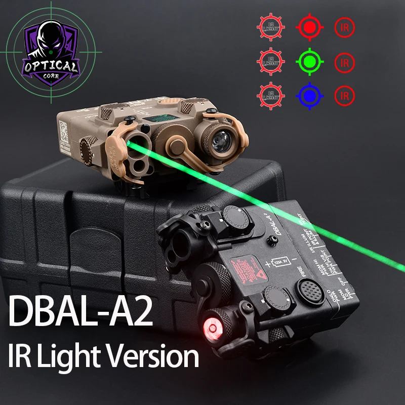 

Tactical DBAL DBAL-A2 Red Green Blue IR Laser IR LED Light NO White Flashlight Infrared Night Vision Indicator Plastic Version