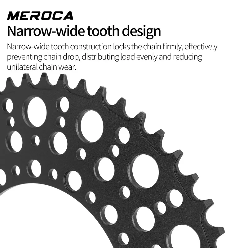 MEROCA 130 bcd chainring 5 bolt 52T 56T 58T For Brompton DAHON Folding bike Aluminum alloy 130BCD narrow wide Single chainring view 3