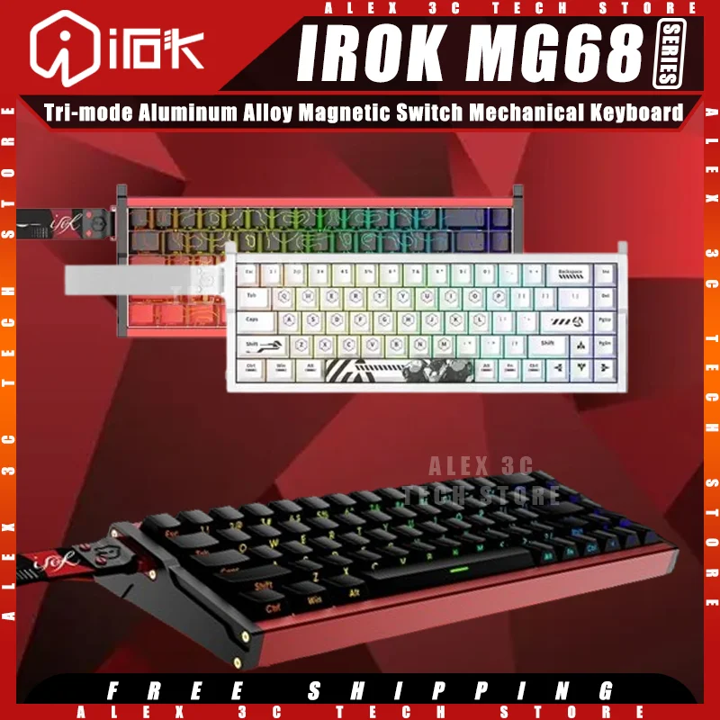 

IROK MG68 PRO MG68 MAX Gaming Keyboard Tri-mode Aluminum Alloy 8k Polling Rate Magnetic Switch Esport RT0.01mm Wireless Keyboard