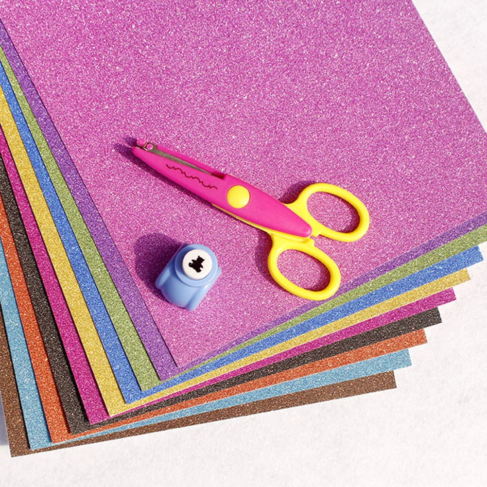 

30pcs Glitter Paper Sheets Colored Heavyweight Craft DIY Cards Punch Cardstock A4 Size One Sided Durable Christmas Ornaments