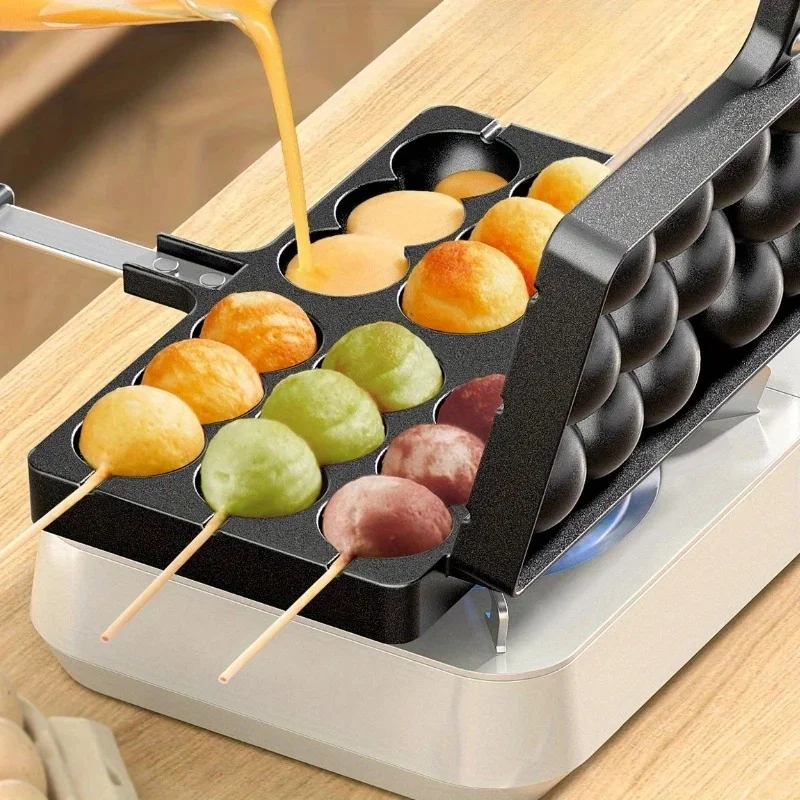 Egg Waffle Mold Commercial Baking Pan Machine Household Gas Electric Biscuit Maker Mold Even Heating Durable Thickened JJ5231