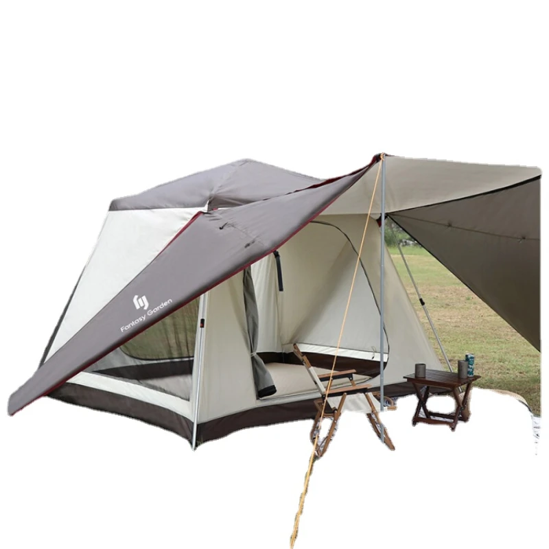 YY Automatic Outdoor Camping Tent Park Silver Pastebrushing Sun Protection Rain Proof Picnic Tent