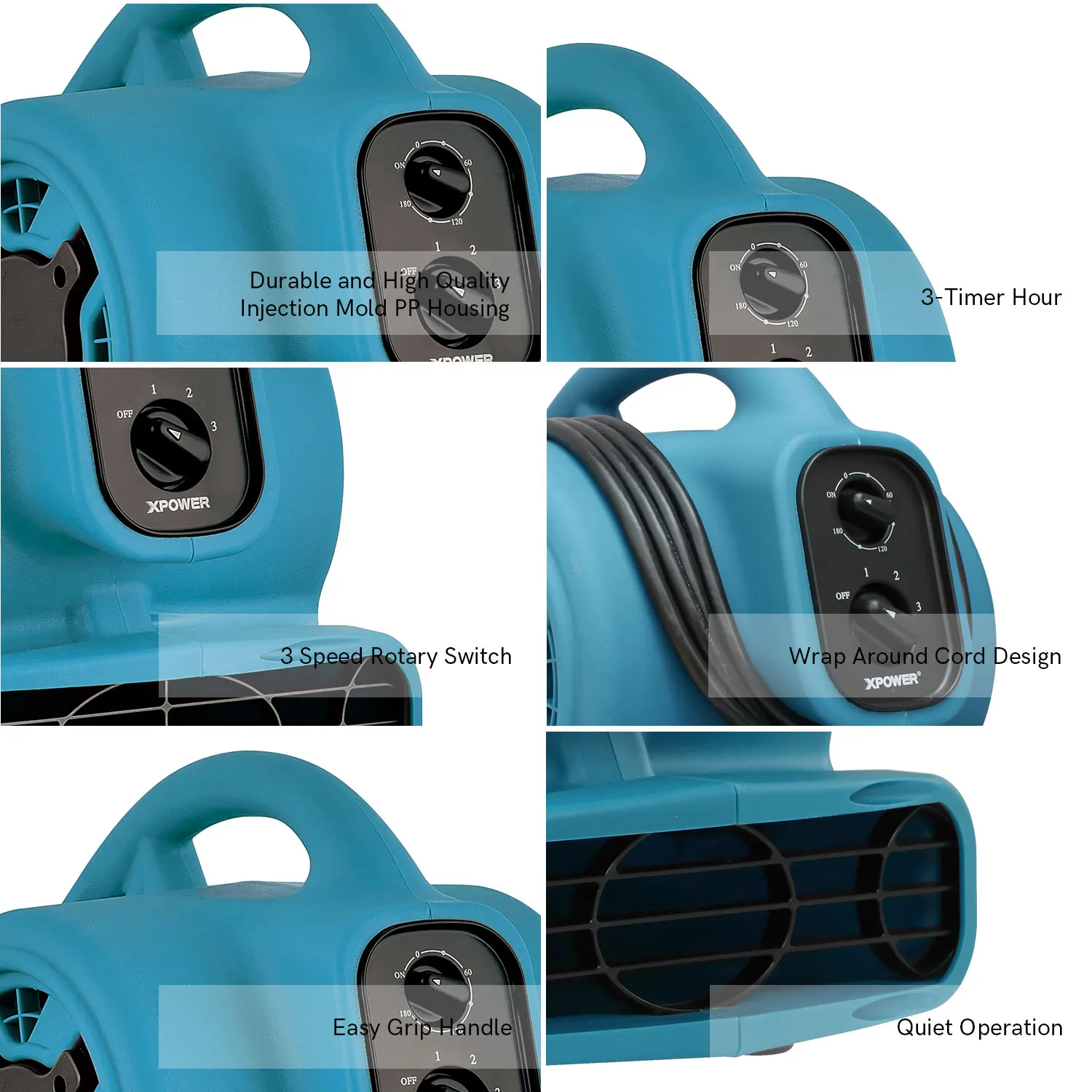 XPower قوة كبيرة متعددة محرك الهواء فائدة مروحة مجفف منفاخ الهواء مزيل رائحة هلام الخرز منفاخ الهواء سوبر ماركت منفاخ صناعي