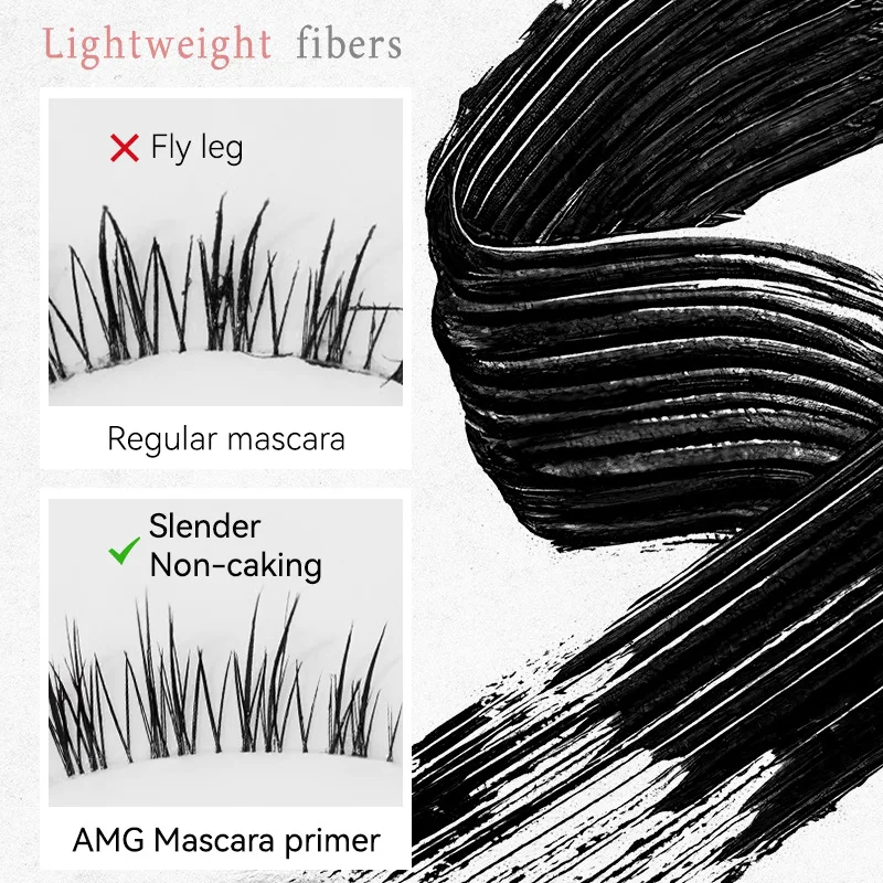 AMG Steel Pipe Thread Eyelash Primer กันน้ํา แห้งง่าย หนา ดัดผม เพรียวบางและยาวโดยไม่ต้องผสมมาสคาร่าแต่งหน้า