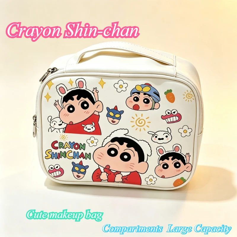 Crayon Shin-chan cartoon cute makeup bag kawaii toiletry storage bag large capacity categorized anime merchandise wholesale