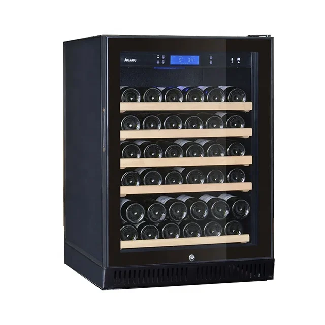 Compressor Wine Fridge Small Wine Chiller for 40 Bottles with Beech Wood Shelf