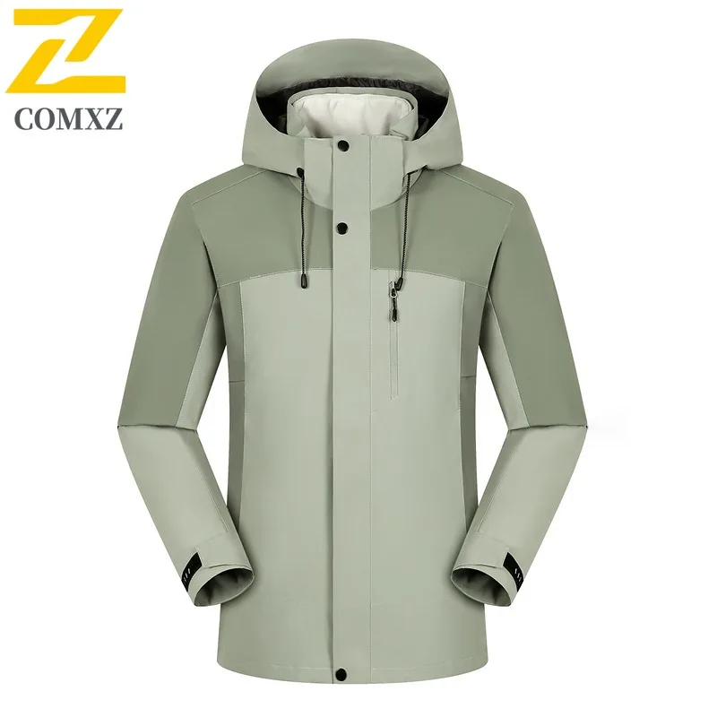 سترة رجالي للتزلج على جبال الألب من COMXZ سميكة للاستخدام الخارجي مقاومة للرياح سترة دافئة بسيطة بقلنسوة سترة واقية مريحة للخريف #2