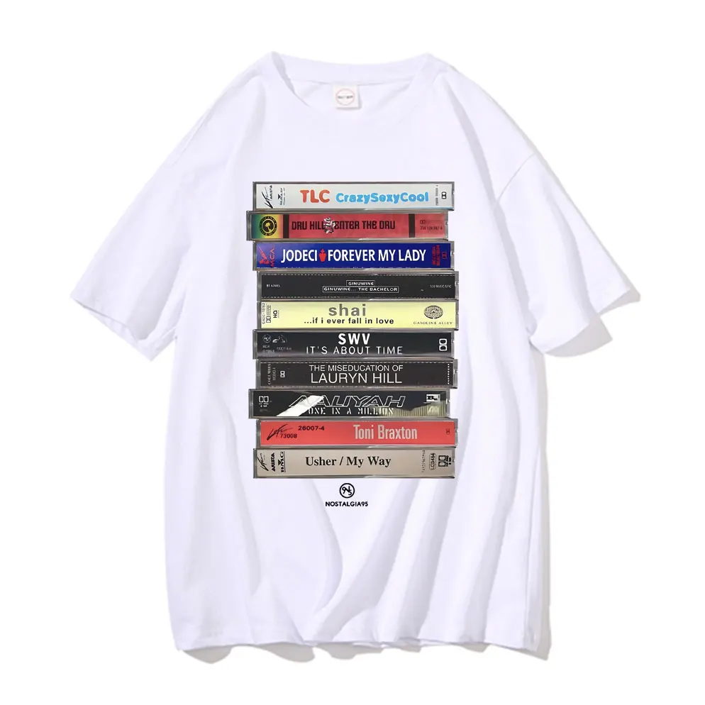 90s Hip Hop Legend Lauryn Hill The Miseducation of Cassette Graphic Tshirt The Fugees T Shirt Men Women Hip-Hop Oversized Tees