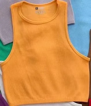 Custom LOGO sleeveless vest women\'s summer high waist short crop top fitness running yoga clothes fashion slim fast dry clothes