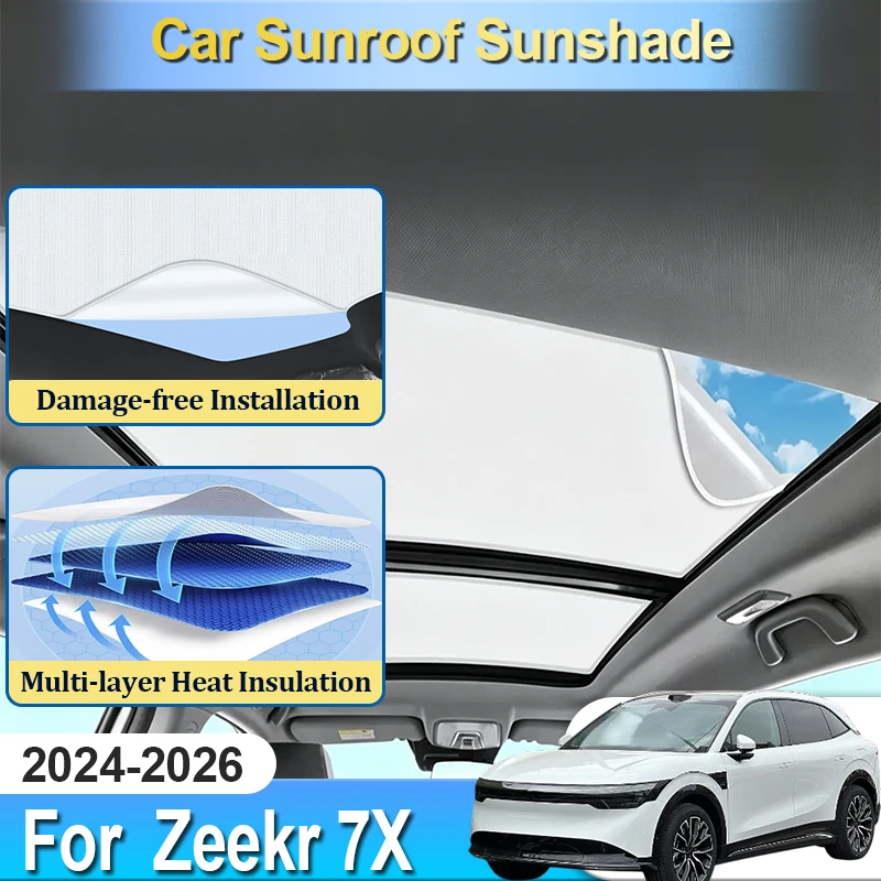 Para Zeekr 7X CX1E Accesorios 2024 2025 2026 Parasol electrostático para techo solar, cubierta protectora, herramientas para coche, sin residuos