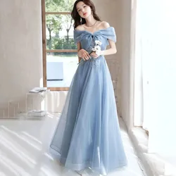 Birthday Party Evening Dresses Women Spring Summer New Slim Banquet Student Graduation Performance Dress Art Test Host Dress