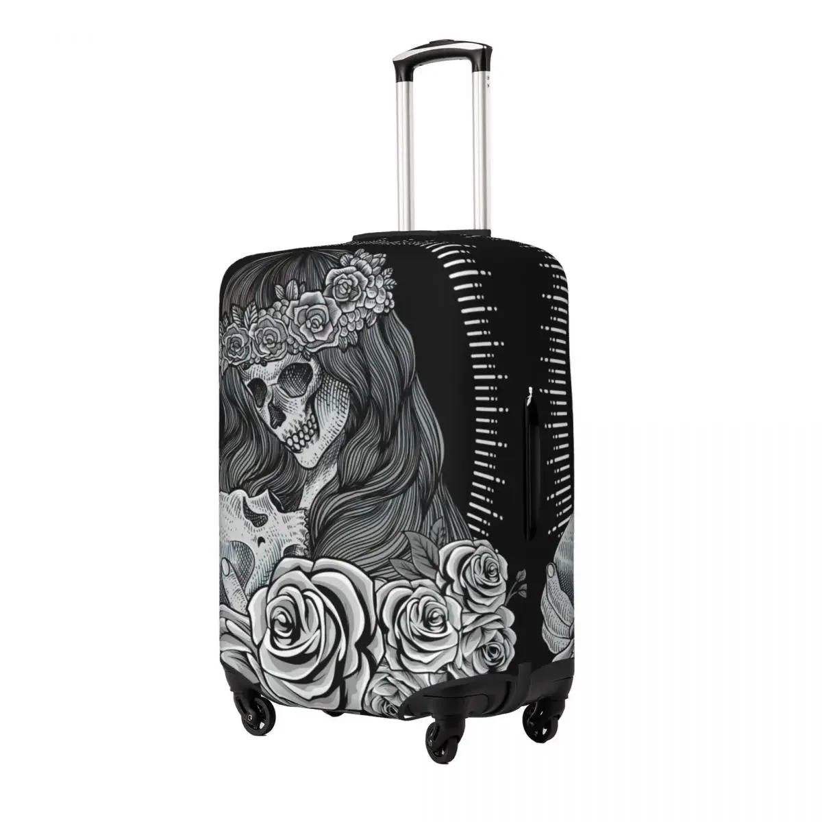 Sugar Skull Woman With Engraving Style Print Luggage Protective Dust Covers Elastic Waterproof 18-32inch Suitcase Cover