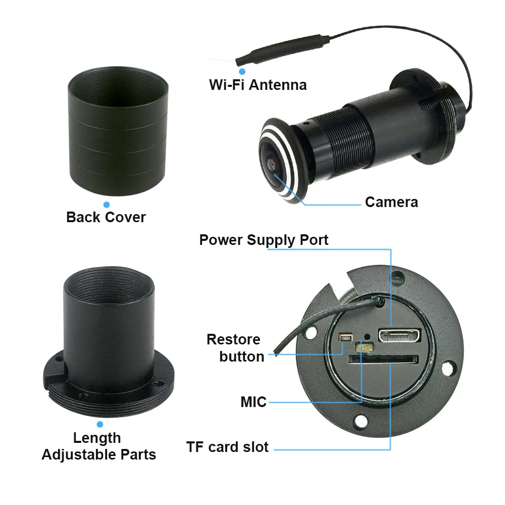 Topvico Tuya ประตูกล้อง Wifi Motion Detection Video-Eye Viewer ไร้สาย Intercom ความปลอดภัยในบ้านป้องกันบันทึกอัตโนมัติ