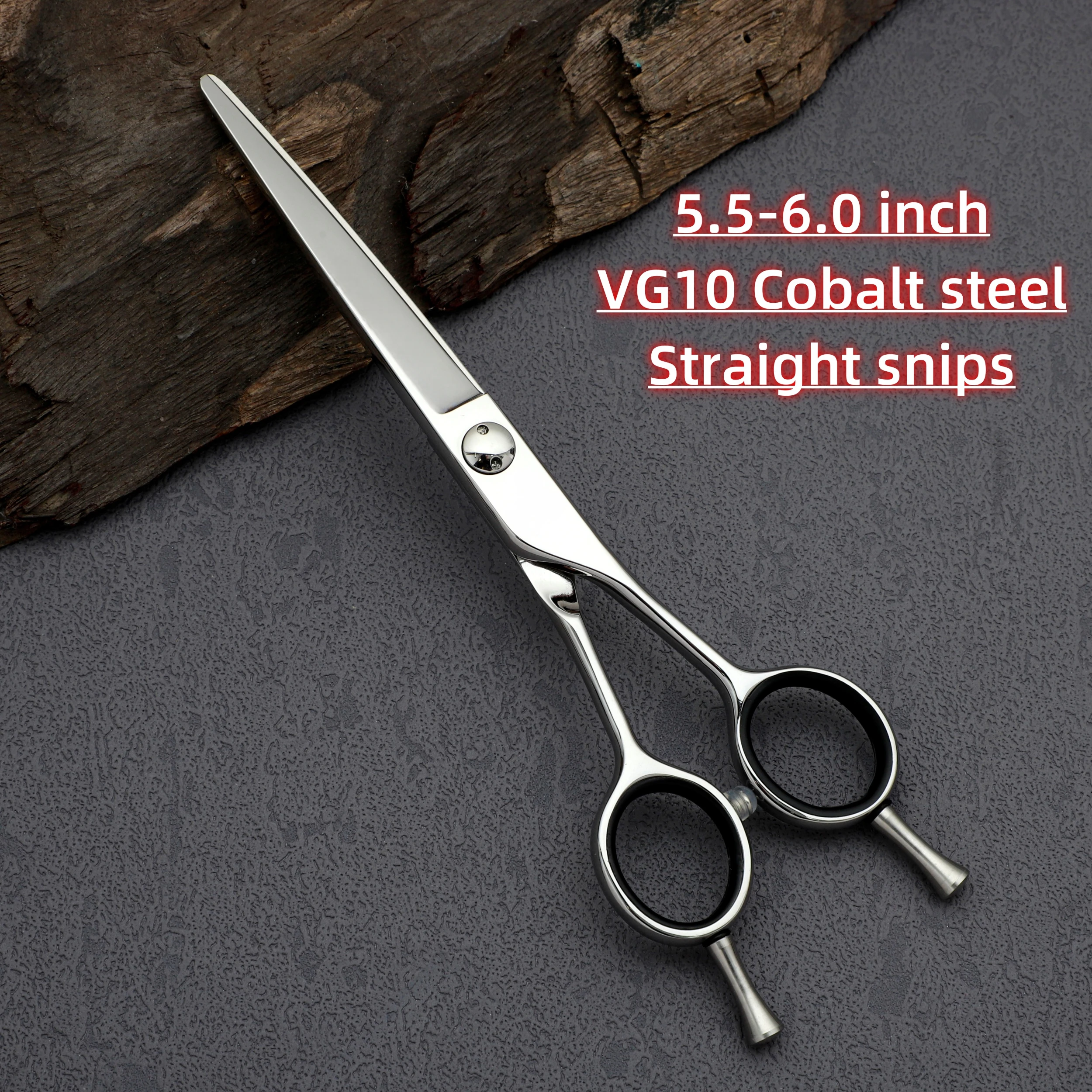 Professional hairdressing scissors，VG10 steel Straight cuntting shears，5.5-6.0 inch Bearing screw，High-end barber accessories