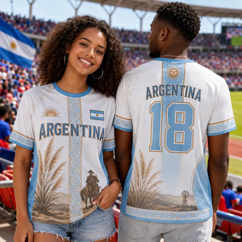 2026 New Argentina Soccer Jersey Men Women Kids Blue White Stripes Unique Breathable Quick Dry Football Shirt for Sports Fans