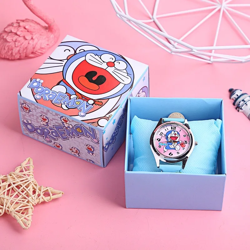 Patter gaya acak dengan kotak, jam tangan anak Disney Mickey, gambar anime Minnie Spiderman, jam tangan kuarsa, hadiah ulang tahun