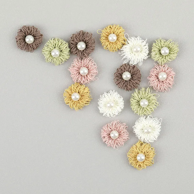 50 Stück Perlen-3D-Blasen-Applikationen mit kleinen Blumen für DIY-Kinderhaarspangen, Schuhe, Hüte, Dekorationsaufnäher – Detail 3
