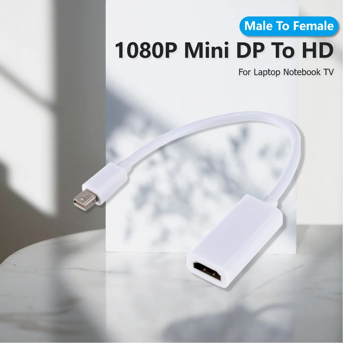 Mini DP para HDMI-Compatível Cabo Adaptador, Cabo Conversor, macho para fêmea, DisplayPort para HD, Fit para PC, Laptop, Apple
