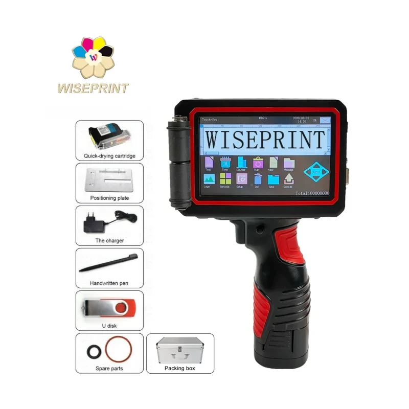 

WisePrint 50Mm Head Domino Chip Smart Portable Battery Powered 600Dpi Multifunction Automatic Control Inkjet Printer