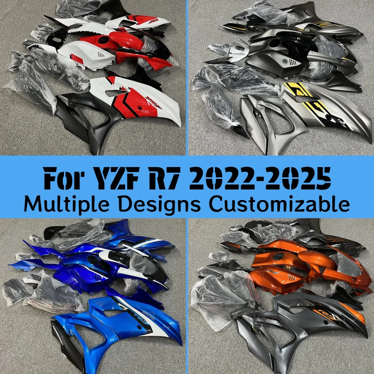 

Motorcycle Fairing Kit for YAMAHA YZF R7 2022-2025 Aftermarket Bodywork Fairings ABS Injection YZFR7 22-25