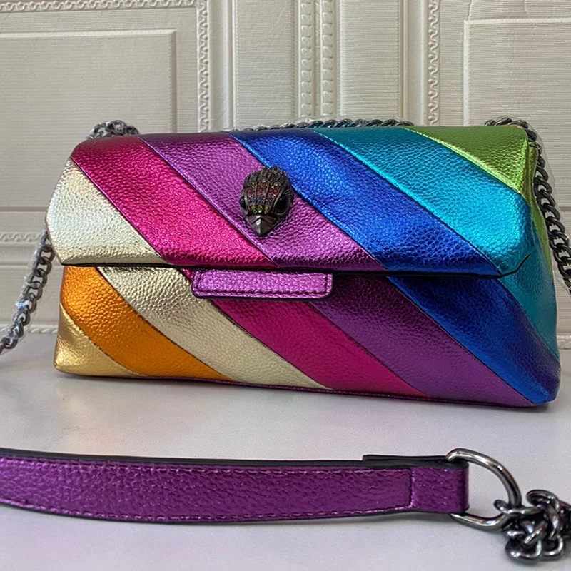 

Summer London Multi-Coloured Patchwork Crossbody Bags For Women UK Brand Designer Fashion Trend Handbag PU Shoulder Bag