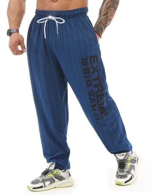 Y2K Sport Schnelltrocknende Hose Unisex Sommer Vertikal Gestreift Buchstabengrafik-Druck Lose Jogginghose Streetwear Fitness Lange Hose – Detail 8
