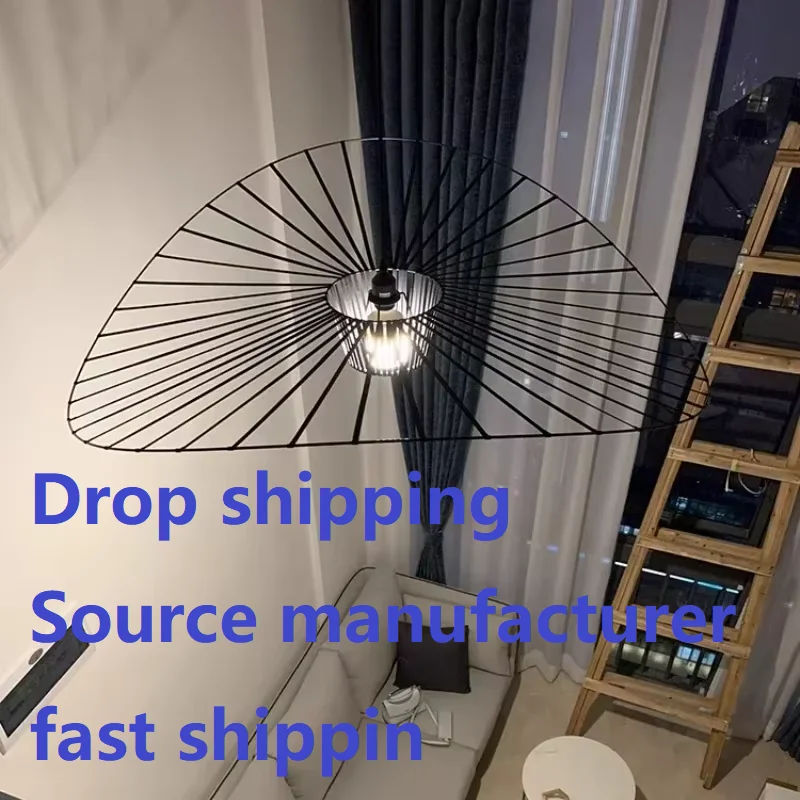 Italian Straw Hat Pendant Lamp Restaurant Living Bedroom Designer Light Internet Celebrity Modern Snch designer chandelier