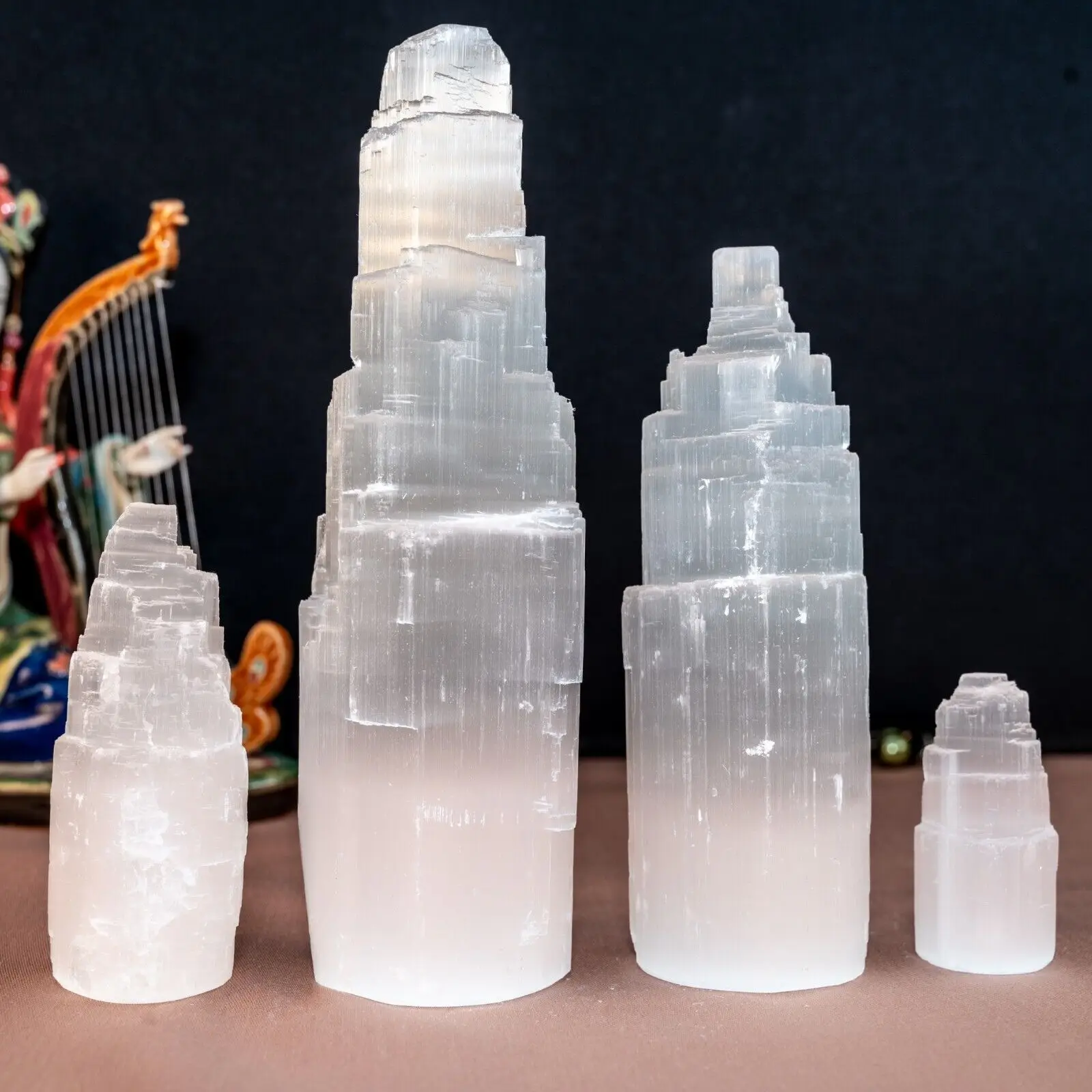 

Selenite Tower Skyscraper Natural Crystal Reiki Energy Healing HANDMADE Selenite 1pcs