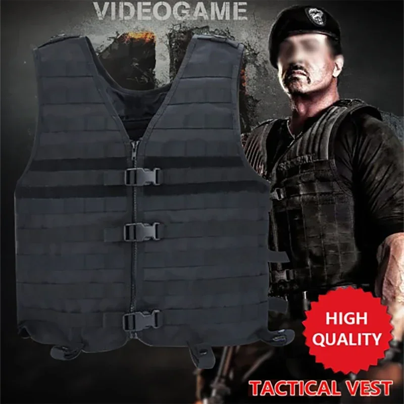 Chaleco táctico MOLLE Swat para airsoft, pesca y caza - imagen 4