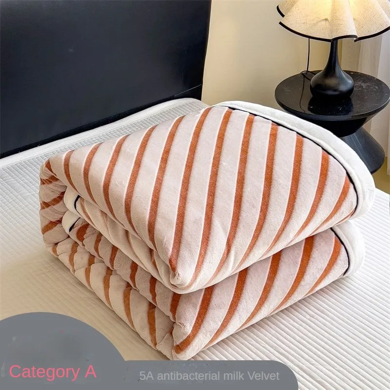 Class A Antibacterial Thickened Milk Velvet Blanket Twill Nap Blanket Multi-functional Skin Warm Anti-static Blanket for Mothers