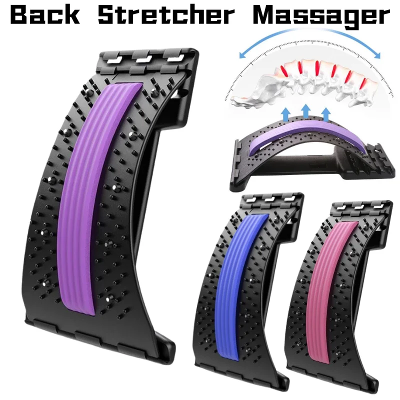 Multi Level Back Stretching Board Acupressure Lumbar Massager Spine Decompression Lower Back Pain Relief Tool For Home Daily Use