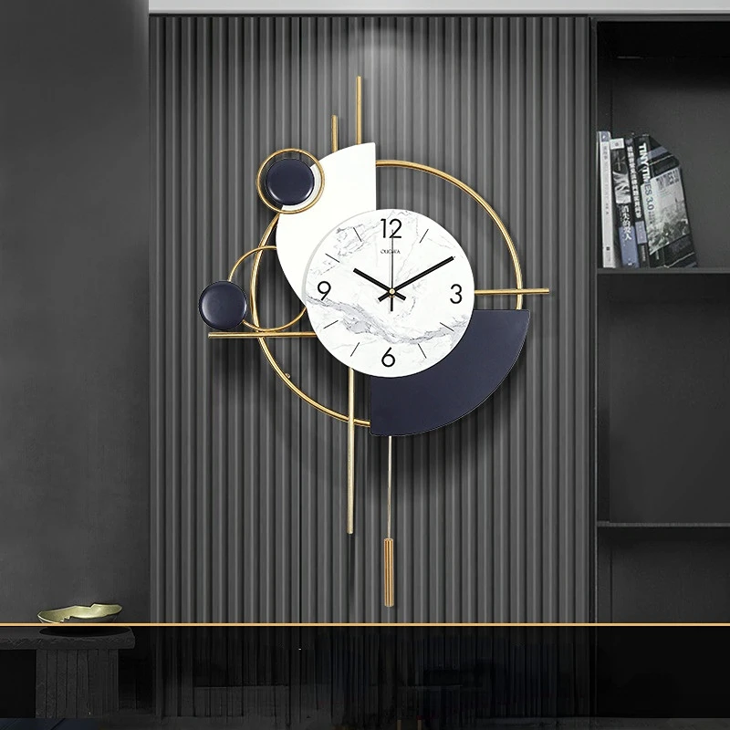 

Xuanguan Wall Clock Wall Decoration Living Room Hanging Simple Restaurant Ornament Nordic Luxury Living Room Decoration Clock