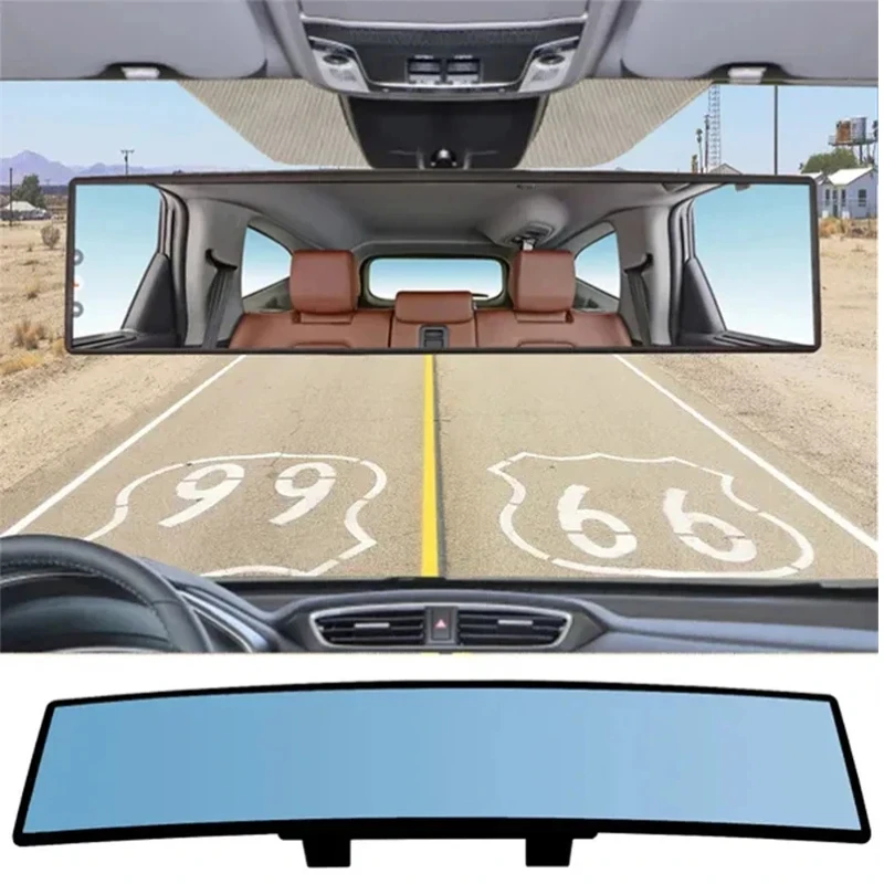 Car Mirror Interior Rearview Mirrors Universal Auto Rear View Mirror Anti-glare Wide-angle Surface Blue Mirror Auto Accessories